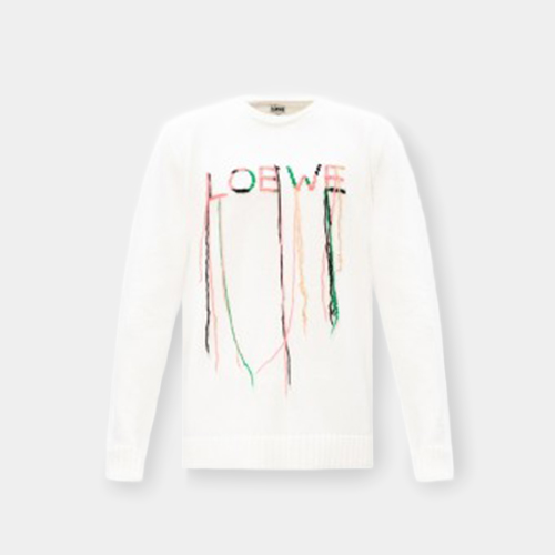 당일배송로에베 남성 스티치 로고 화이트 니트 H526333X85WO 2059