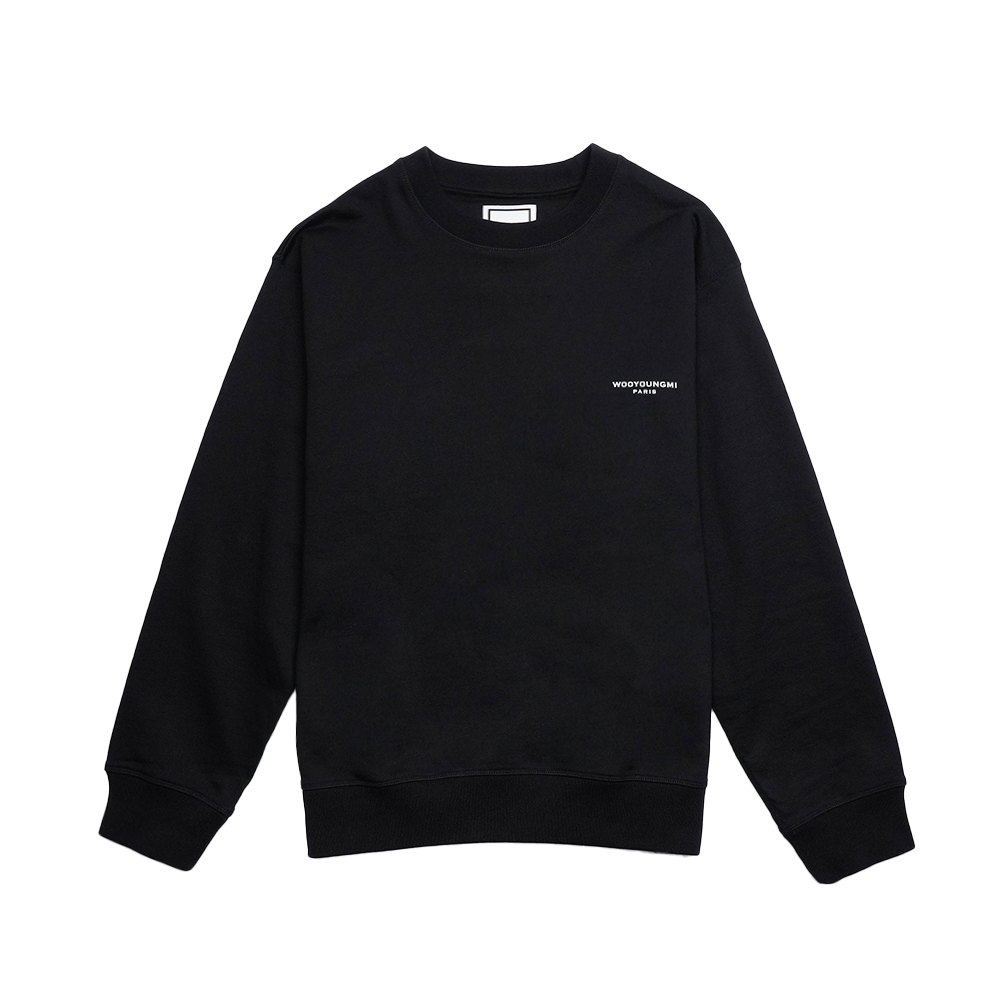 당일배송우영미 남성 스퀘어 라벨 크루넥 스웨트 맨투맨 블랙 W233TS21715B