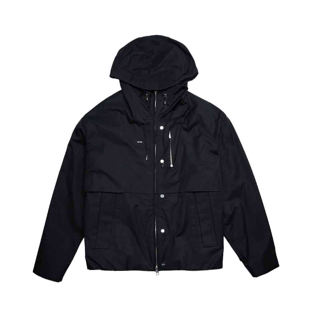 당일배송우영미 남성 WYM 미니 메탈로고 하이넥 후드 점퍼 블랙 W233JP13954B