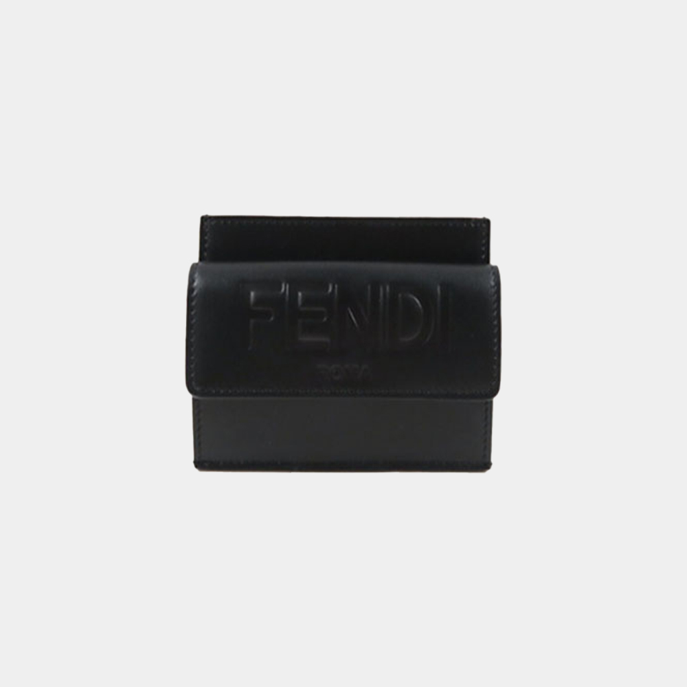 당일배송펜디 공용 엠보로고 레터링 스냅버튼 블랙 카드지갑 88M0423 AAYZ F0KUR