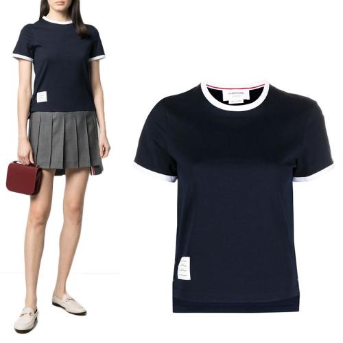 24SS 톰브라운 여성 링거 반팔티 FJS075A