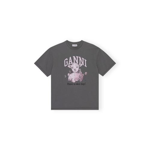 [당일발송] 가니 WoW 릴렉스드 램브 티셔츠 그레이 T3789-490