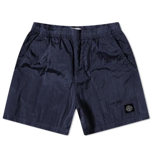 [국내배송] 22SS 스톤아일랜드 로고 나일론메탈 숏팬츠 반바지 네이비 7615B0943 V0020