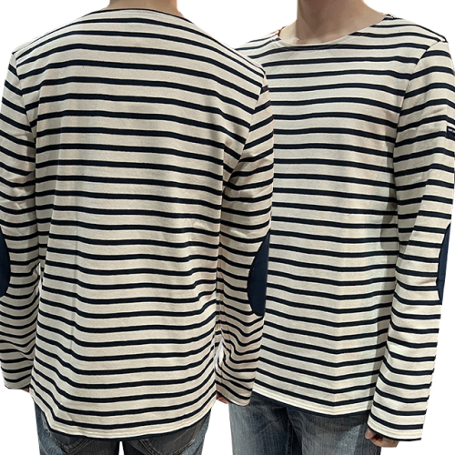 [논현 더팩토리](당일)  세인트 제임스 MERID 엘보 패치 긴팔티 (0407 ECRU MARINE)