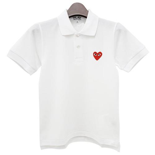 [논현 더팩토리](당일) 24SS 꼼데가르송 여성 플레이 레드 하트 패치 폴로 반팔티 (P1T005E)