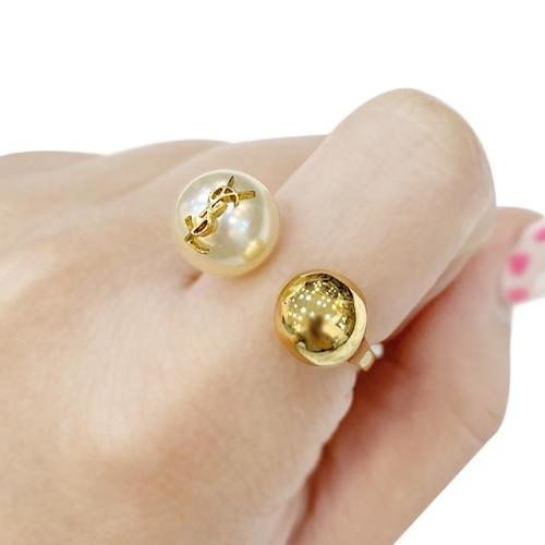 [논현 더팩토리](당일) 24SS 생로랑 YSL 모노그램 YSL 펄 볼 링 반지 (698278 Y1526 9366)