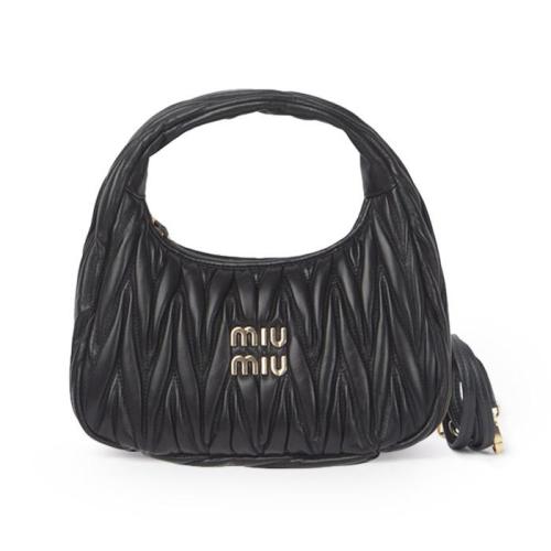 [라이크어스타] 미우미우 완더 마테라쎄 나파 가죽 스몰 호보백 20X6X17 5BC125 N88 F0002