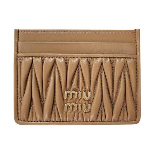 [논현 더팩토리](당일) 24FW 미우미우 마테라쎄 로고 나파 가죽 카드 홀더 지갑 (5MC076 2FPP F098L)