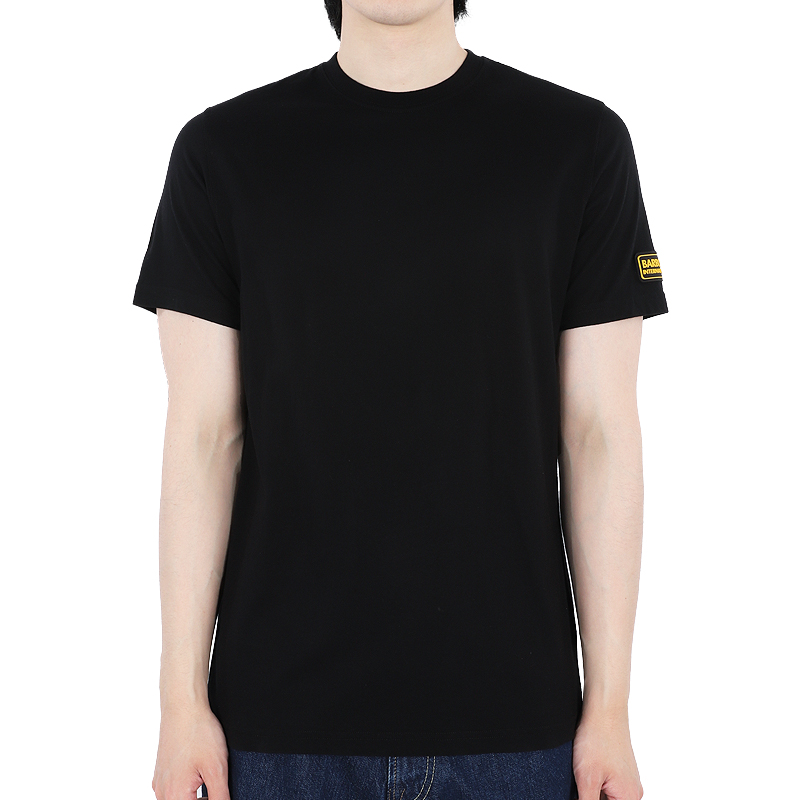 디몬트 23 S/S 바버 남성 에센셜 소매 로고 패치 반팔(블랙) MTS0982 MTS BK31