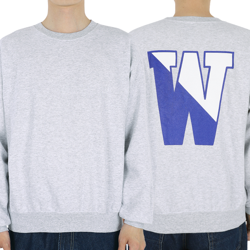 디몬트 23 S/S 와일드동키 공용 더블유 맨투맨(헤더그레이) FG-DOUBLE U WD043