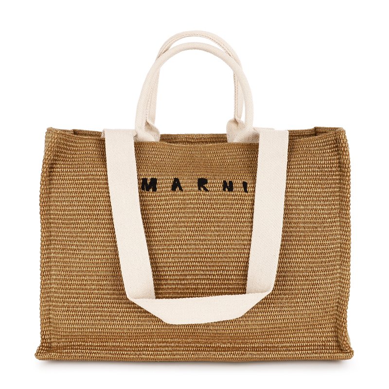 디몬트 23 F/W 마르니 여성 로고 라지 라피아 토트백(브라운) SHMP0078U0 P3860Z 0R42