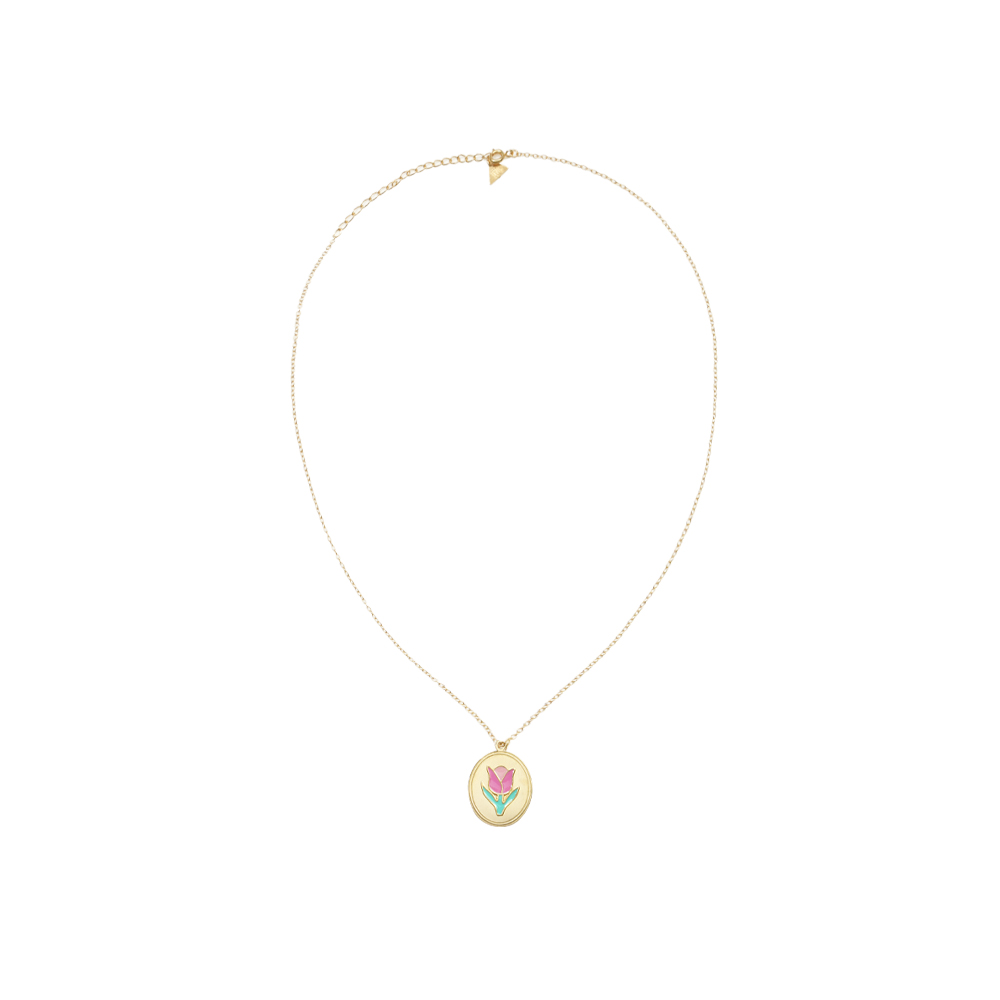윌헬미나 가르시아 GOLD PENDANT ON SKINNY CHAIN/ BLM038-PINK TULIP