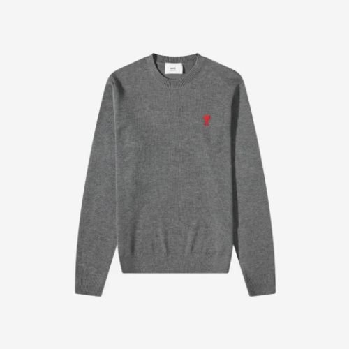 22FW 아미 체인스티치 하트 로고 RWS 메리노 울 니트 HKS001 001 055