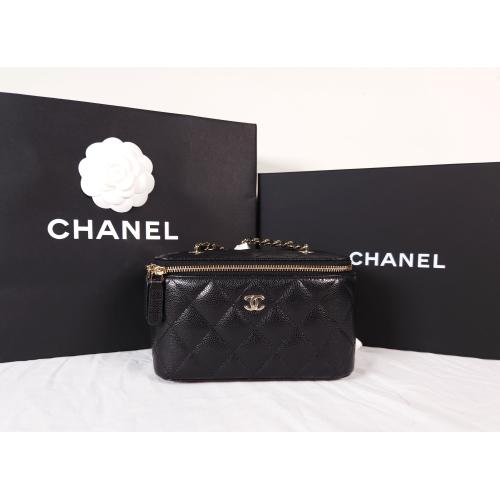 [국내배송] 쇼핑백 풀셋 샤넬 캐비어 베니티 직사각 블랙 AP1341 B10583 C39065