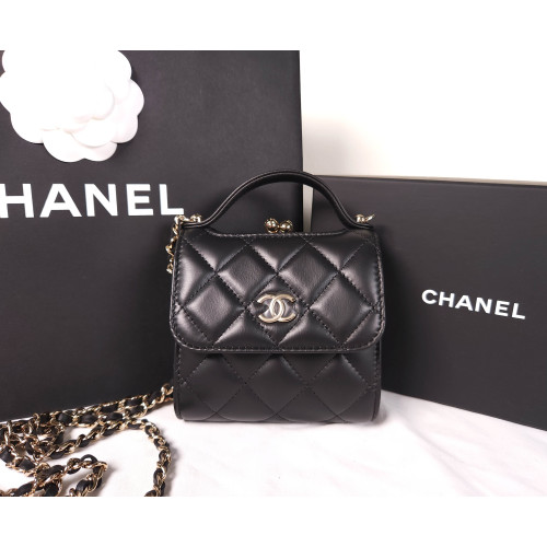 샤넬 레트로 핸들 체인백 램스킨 블랙 AP2837 B08440 94305