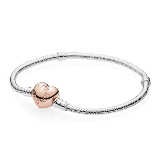 [당일배송] 판도라 로즈 모멘츠 하트 스네이크체인 브레이슬릿 580719