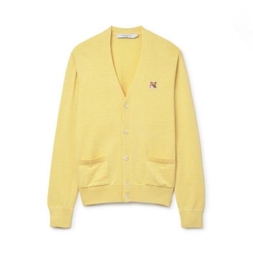 [당일발송]23FW 메종키츠네 WoW 폭스헤드 브이넥 클래식 가디건 GU00542KT 1036