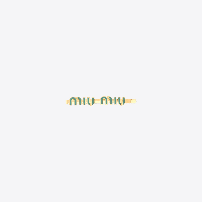 미우미우 에나멜 메탈 헤어 클립 (마리나블루) 5IF146 2F6T F0OZY