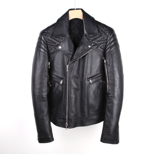 [클로딩캡슐] 50사이즈 지오메트릭 레더 자켓 블랙 B364 176