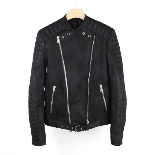 [클로딩캡슐] 코팅 라이더 자켓 블랙 D426 176