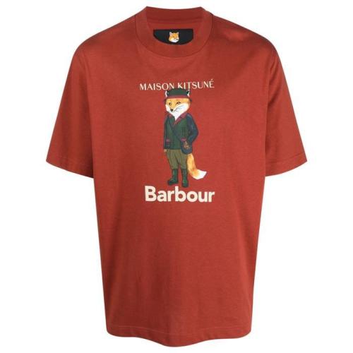 23FW 당일 바버X메종키츠네 뷰포트 폭스 반팔 MTS1224 OR31