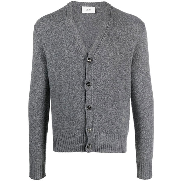 아미 스몰 하트 캐시미어 가디건 HKC127 005 그레이